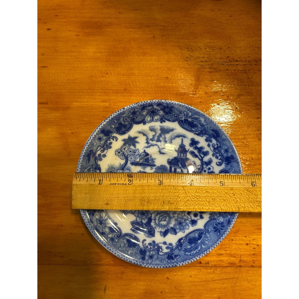 Maruta China Tea Cup and Saucer Set Blue White Willow Occupied Japan Vintage - Picture 13 of 16